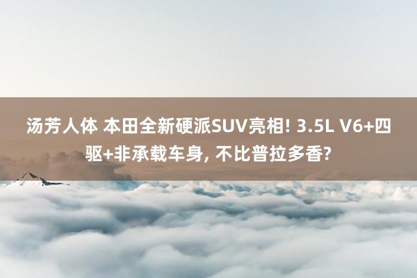 汤芳人体 本田全新硬派SUV亮相! 3.5L V6+四驱+非承载车身， 不比普拉多香?